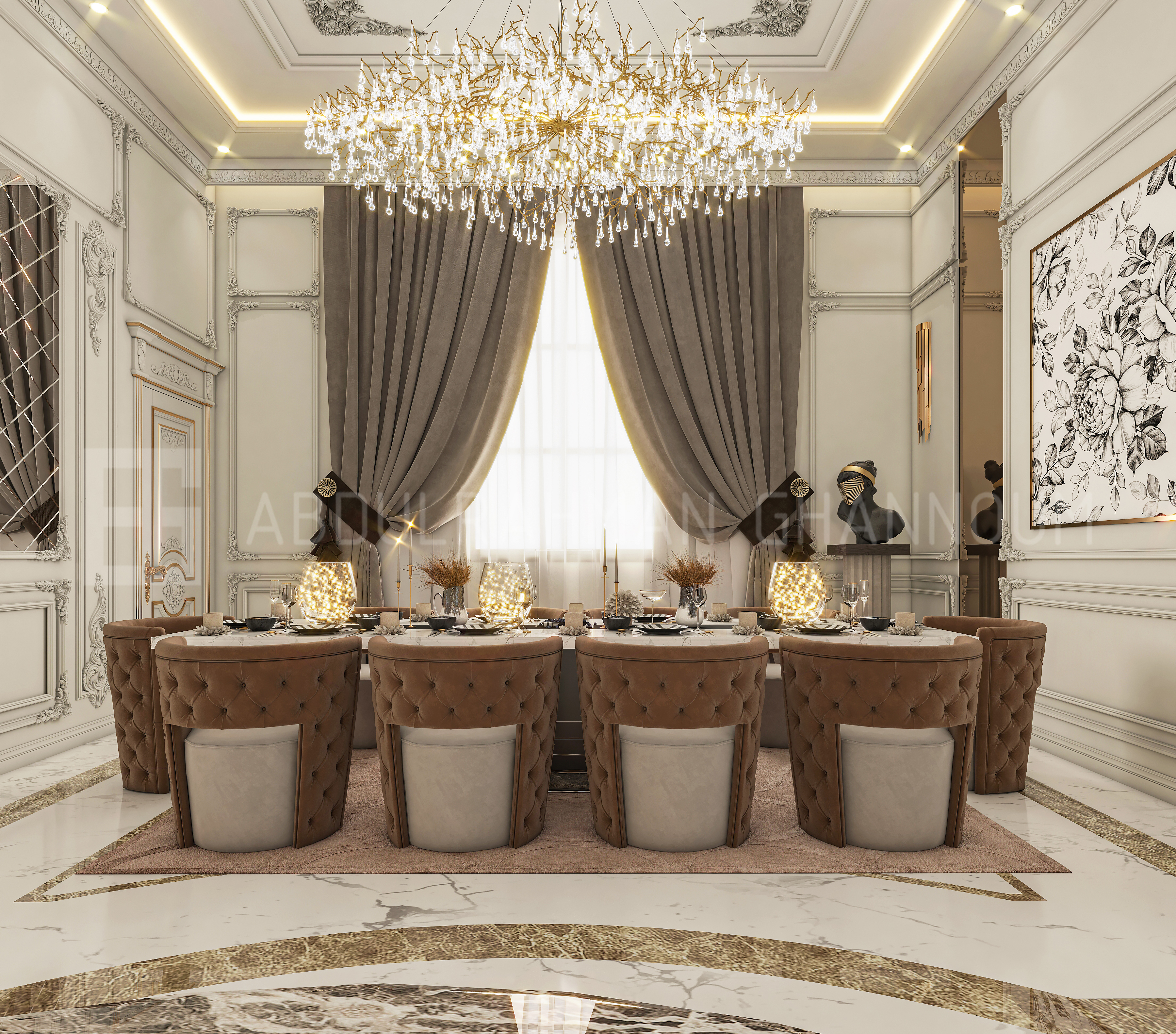 经典接待室内设计丨Eng. Abdulrahman Ghannoum-5