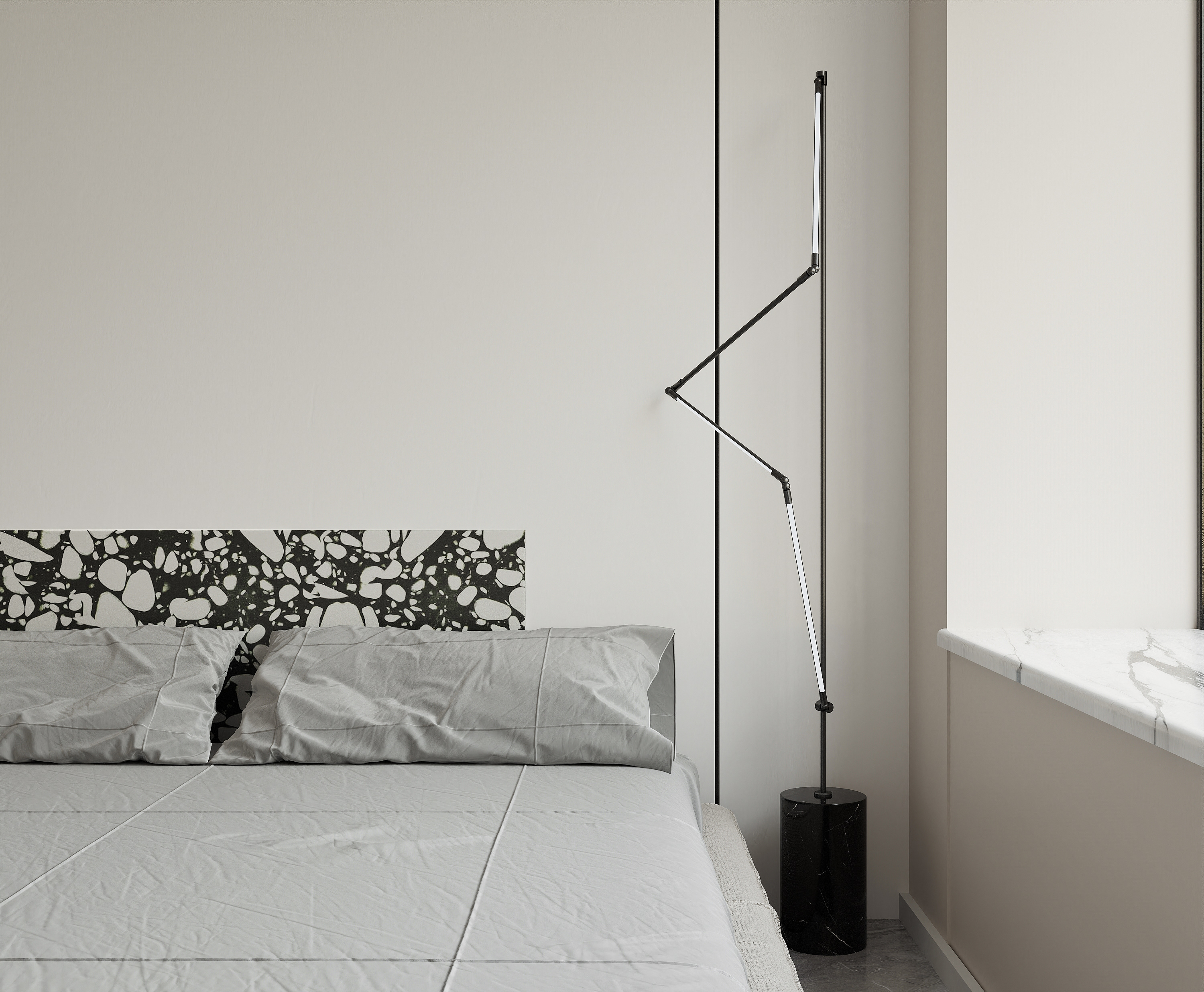 客餐厅现代黑白灰 //卧室-11