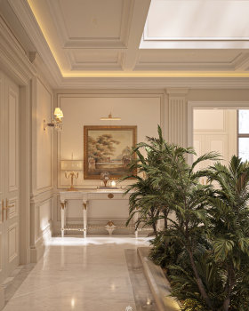 阿里别墅楼梯大堂（注：ALI VILLA推测为特定名称阿里别墅，若有更准确信息可替换） 丨NamHee