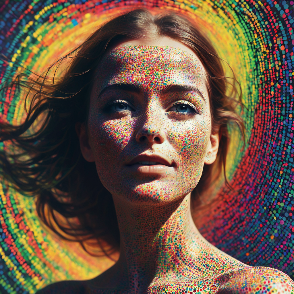 一个穿着彩色圆点的女孩 AI 艺术丨Öskar Design Öskar-13