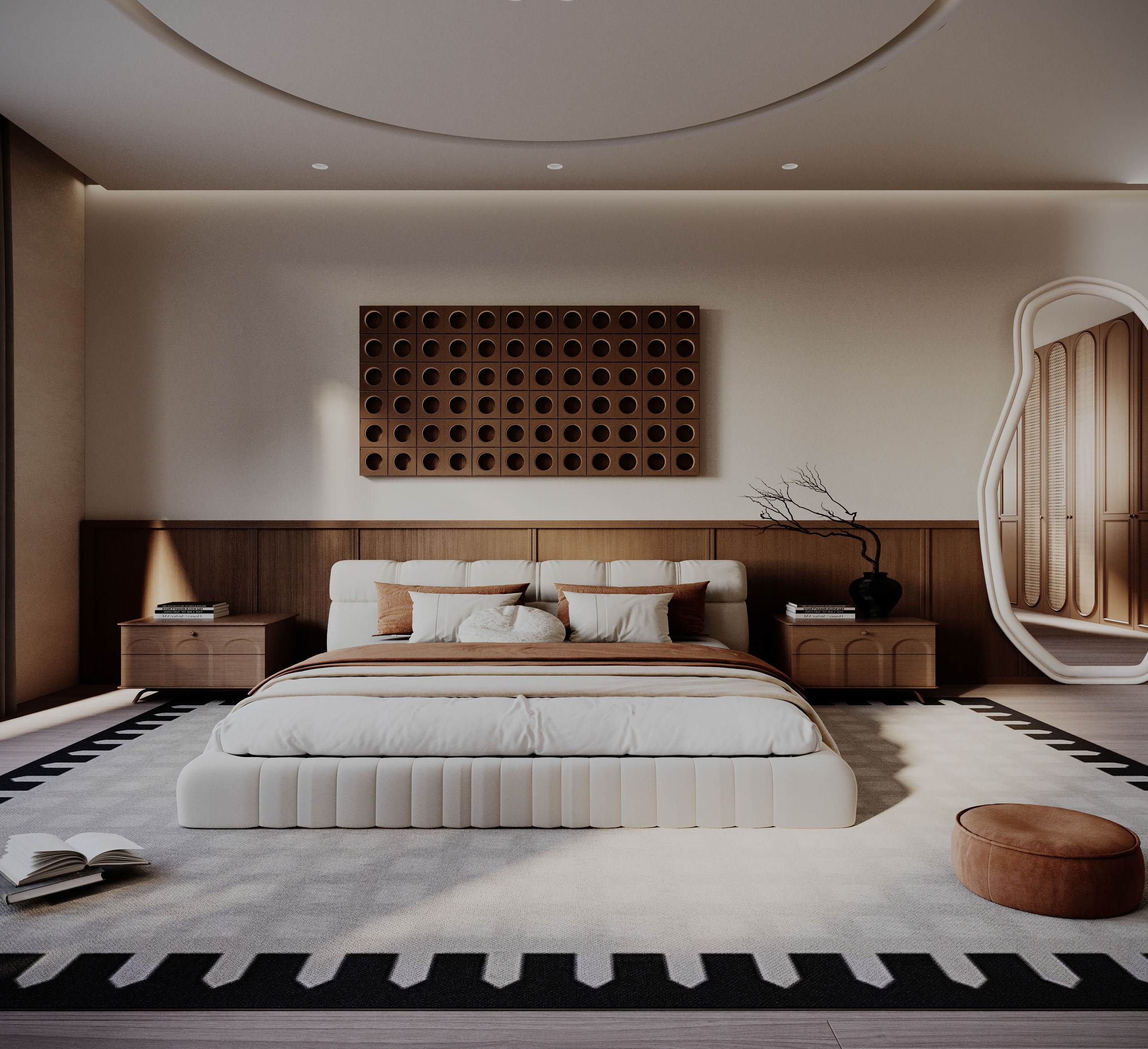 Japandi Master bedroom in Ksa-0