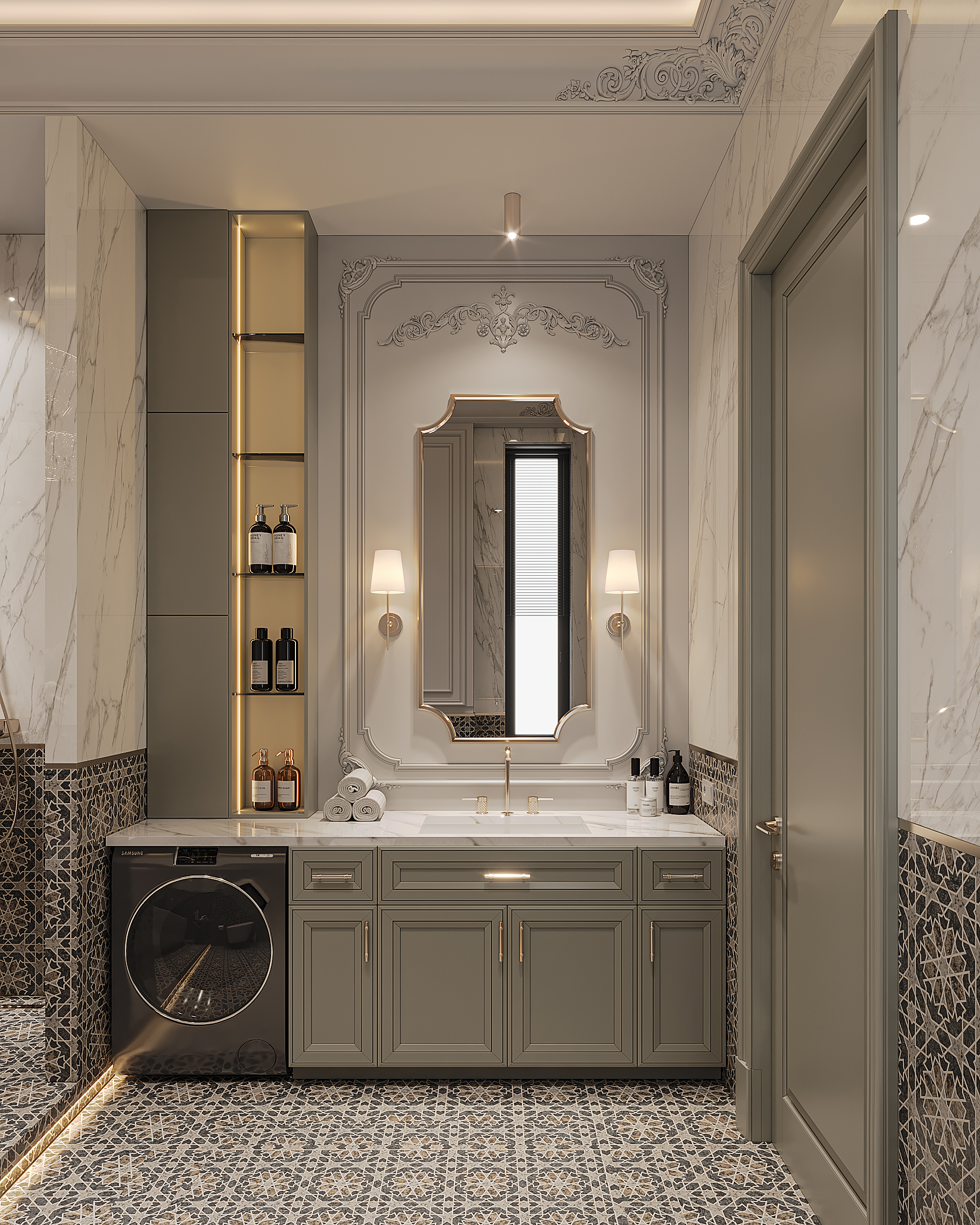 Luxury bathroom in neoclassical style-4