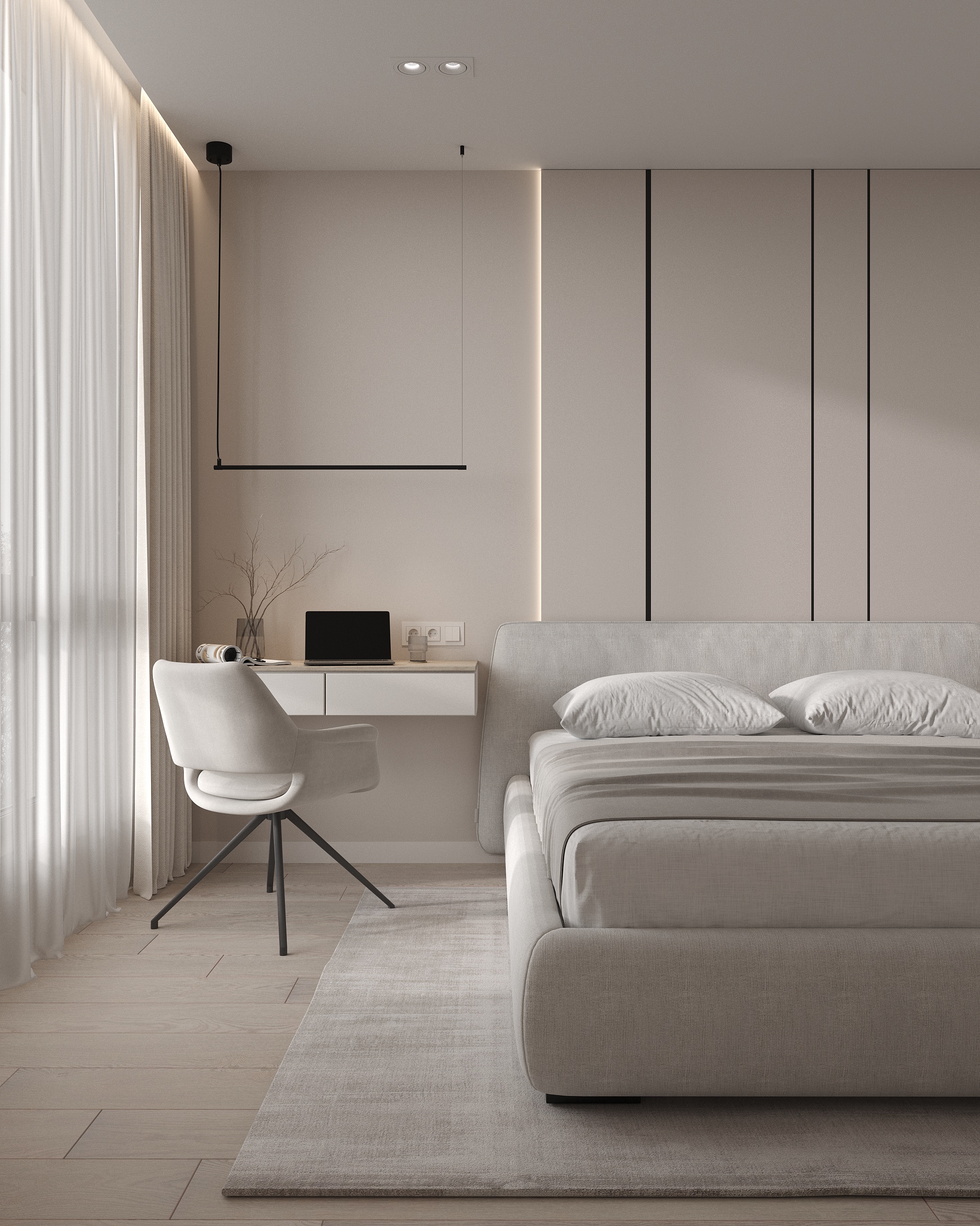 卧室可视化设计丨乌克兰利沃夫丨Inesa Orlenko-4