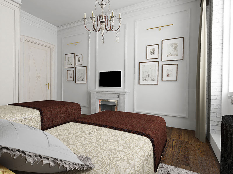 斯大林风格3室公寓室内设计项目丨俄罗斯莫斯科丨莫斯科“Studio.one”室内设计工作室-11