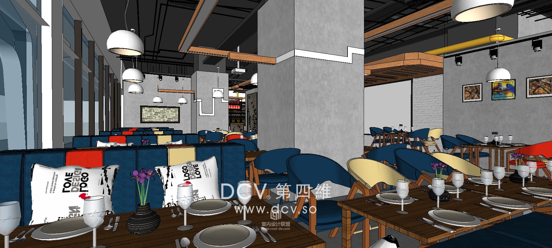 西安口碑最好的特色主题餐厅设计-飞象披萨（中贸广场店）-32