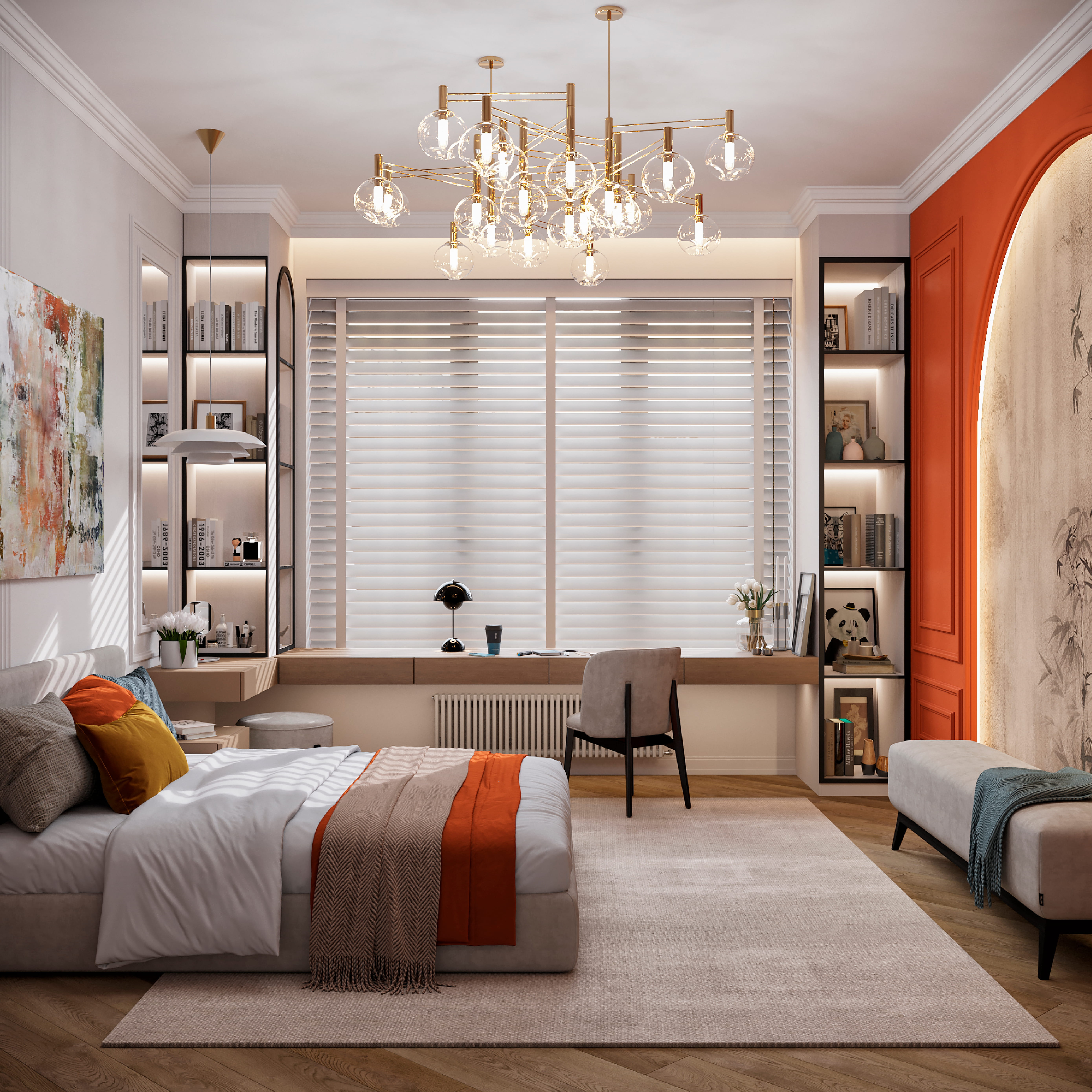 轻奢新中式卧室-0