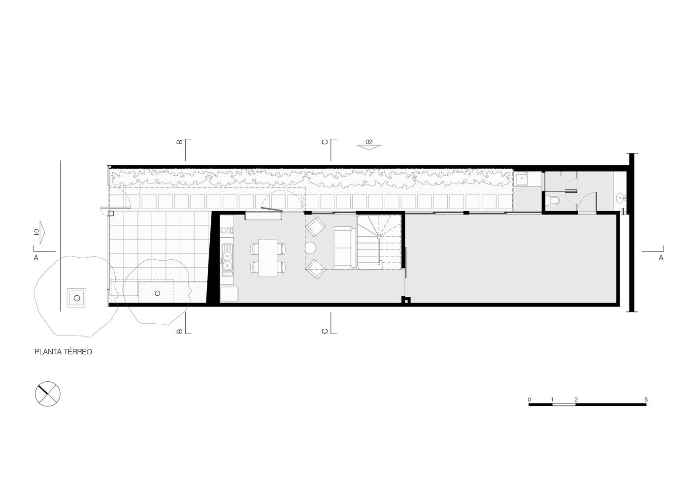 巴西 Vila Madalena 小屋绿色翻新-16