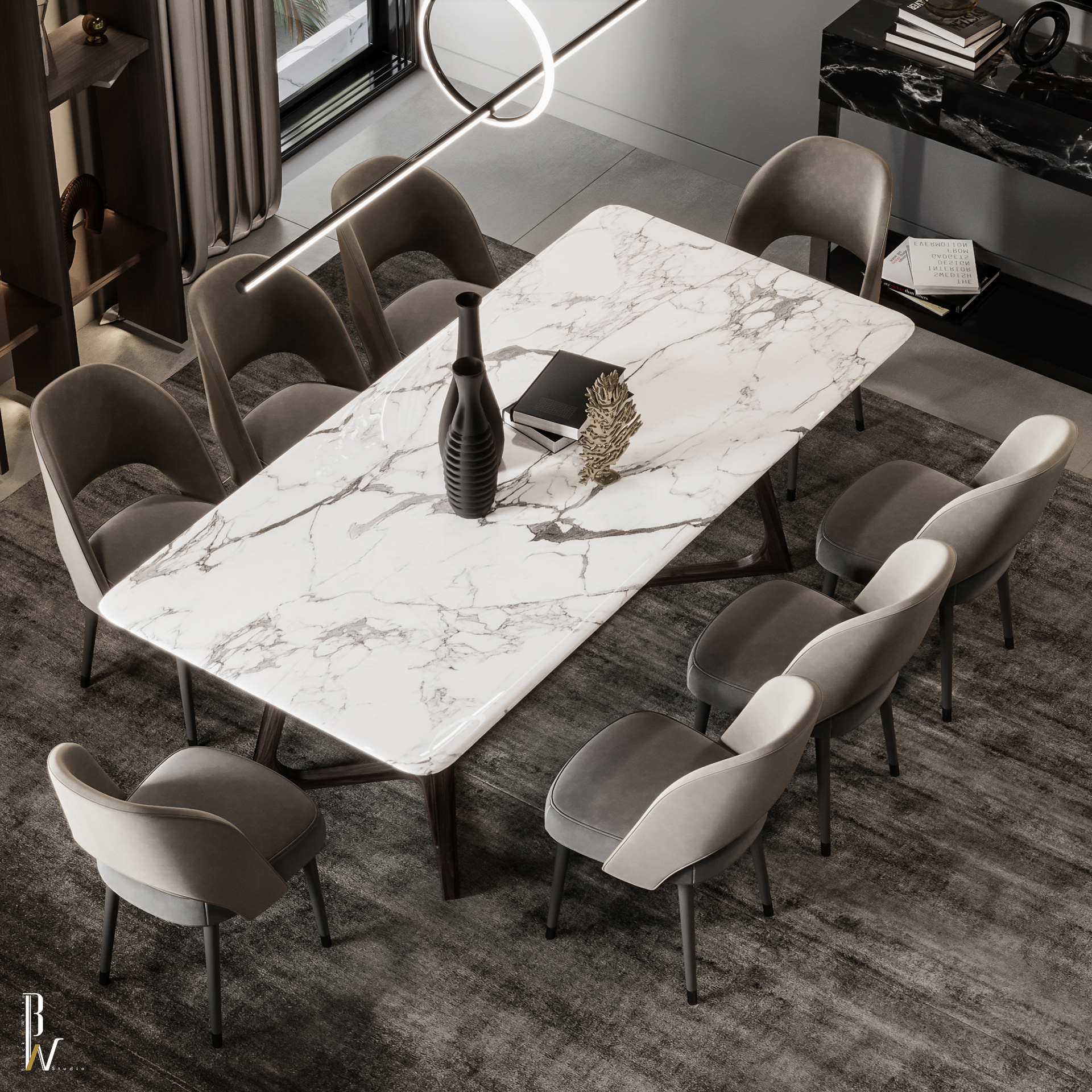 现代多功能区域设计丨阿联酋丨Black N White-9