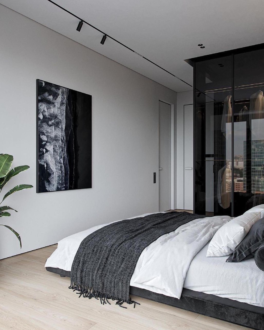 Визуализация спальни с гардеробной системой-3