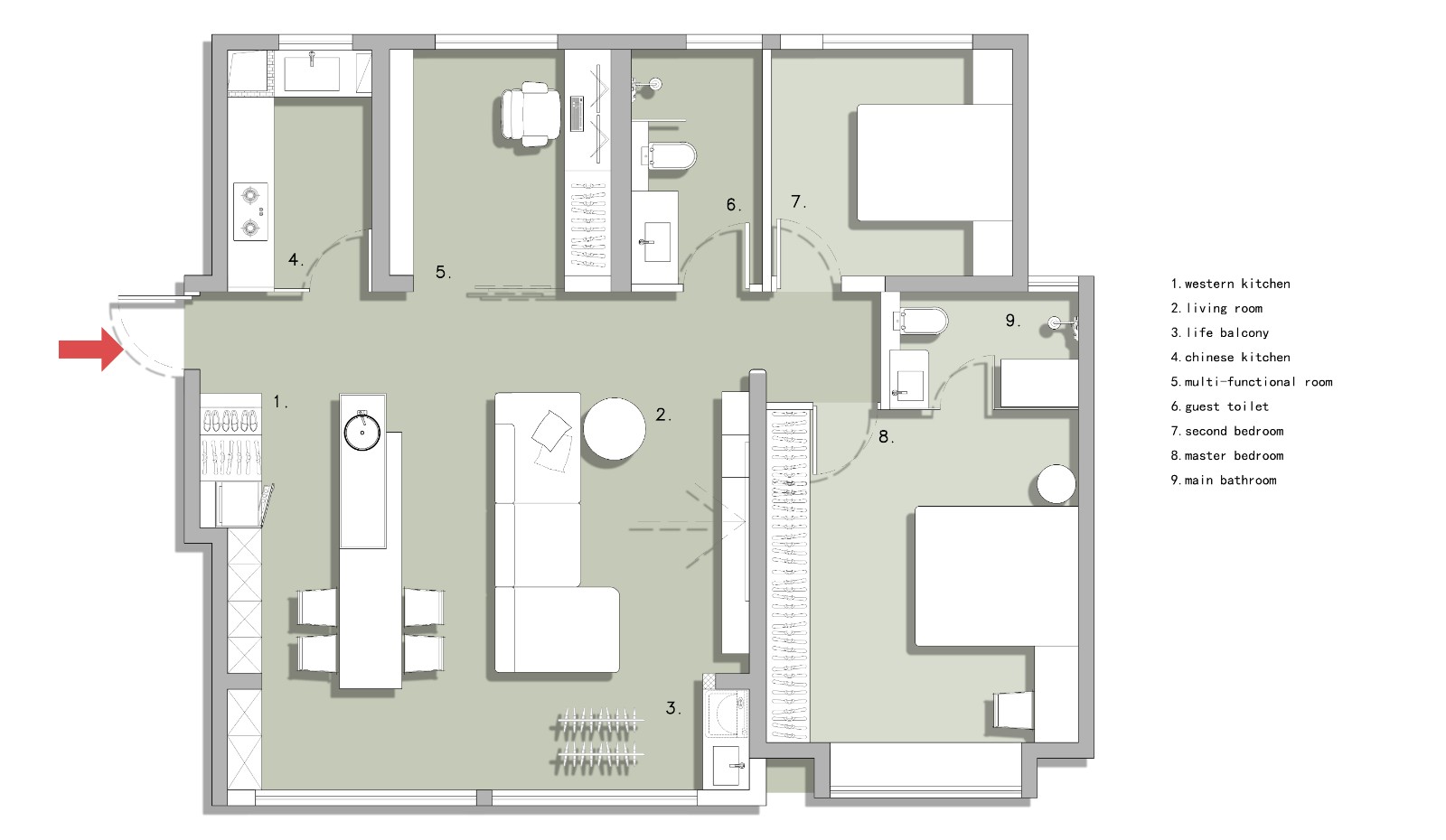 简约两室多功能家设计-1