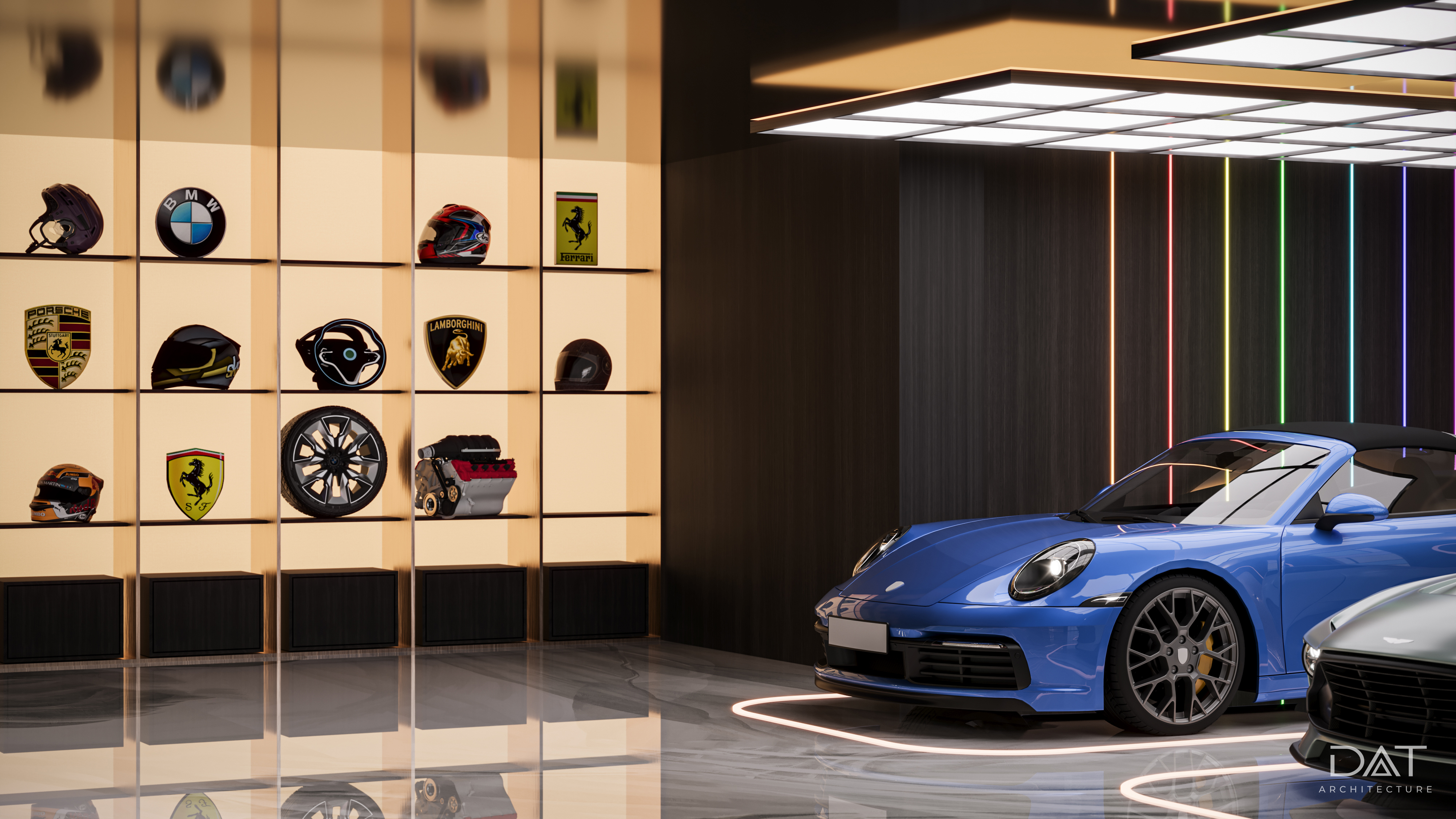 Luxury Colorful Garage 地下停车场-4