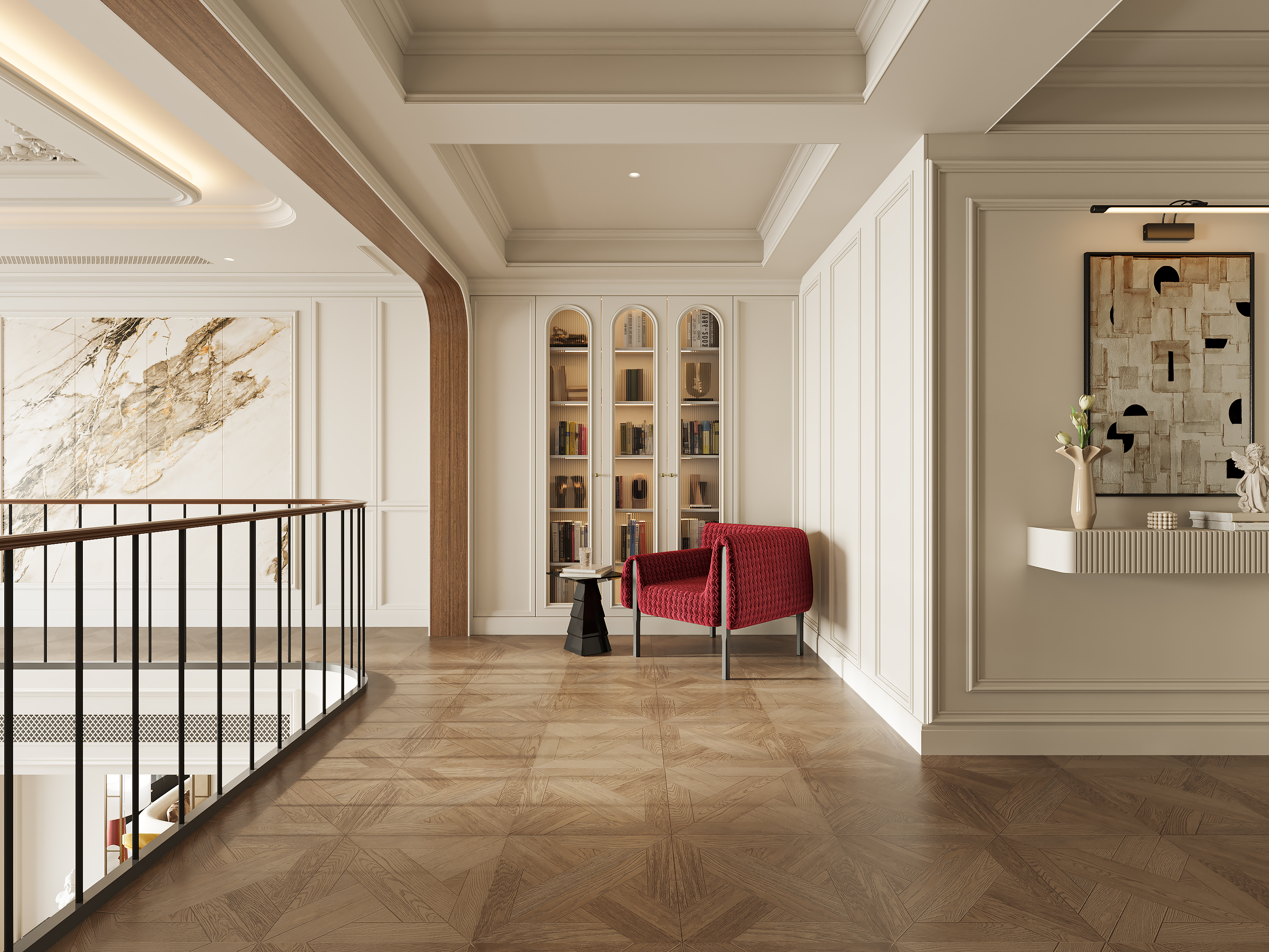 一套法式别墅效果图-8