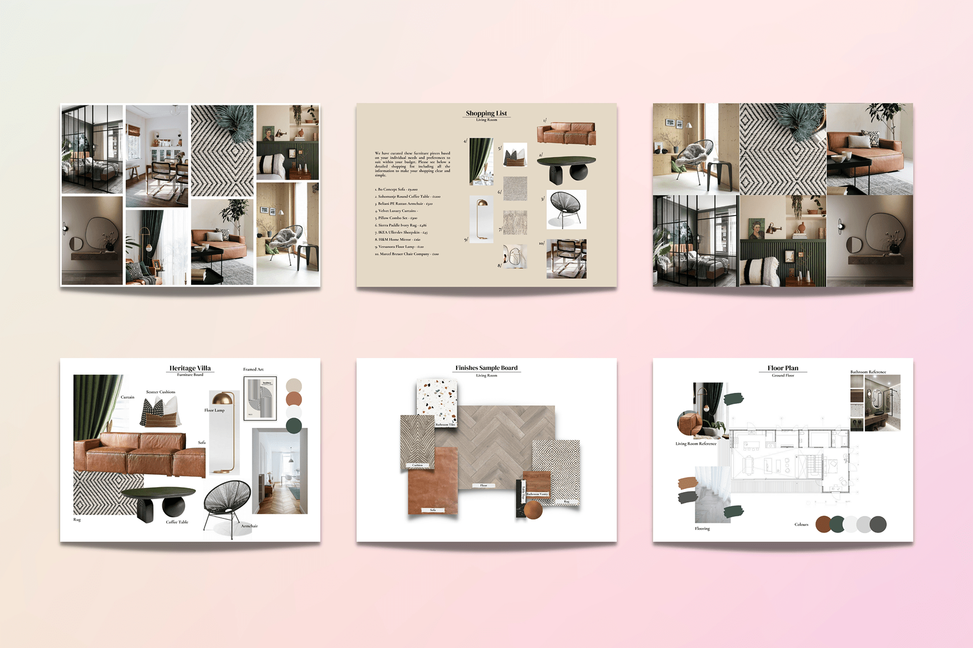 室内设计情绪板 Canva 模板-2