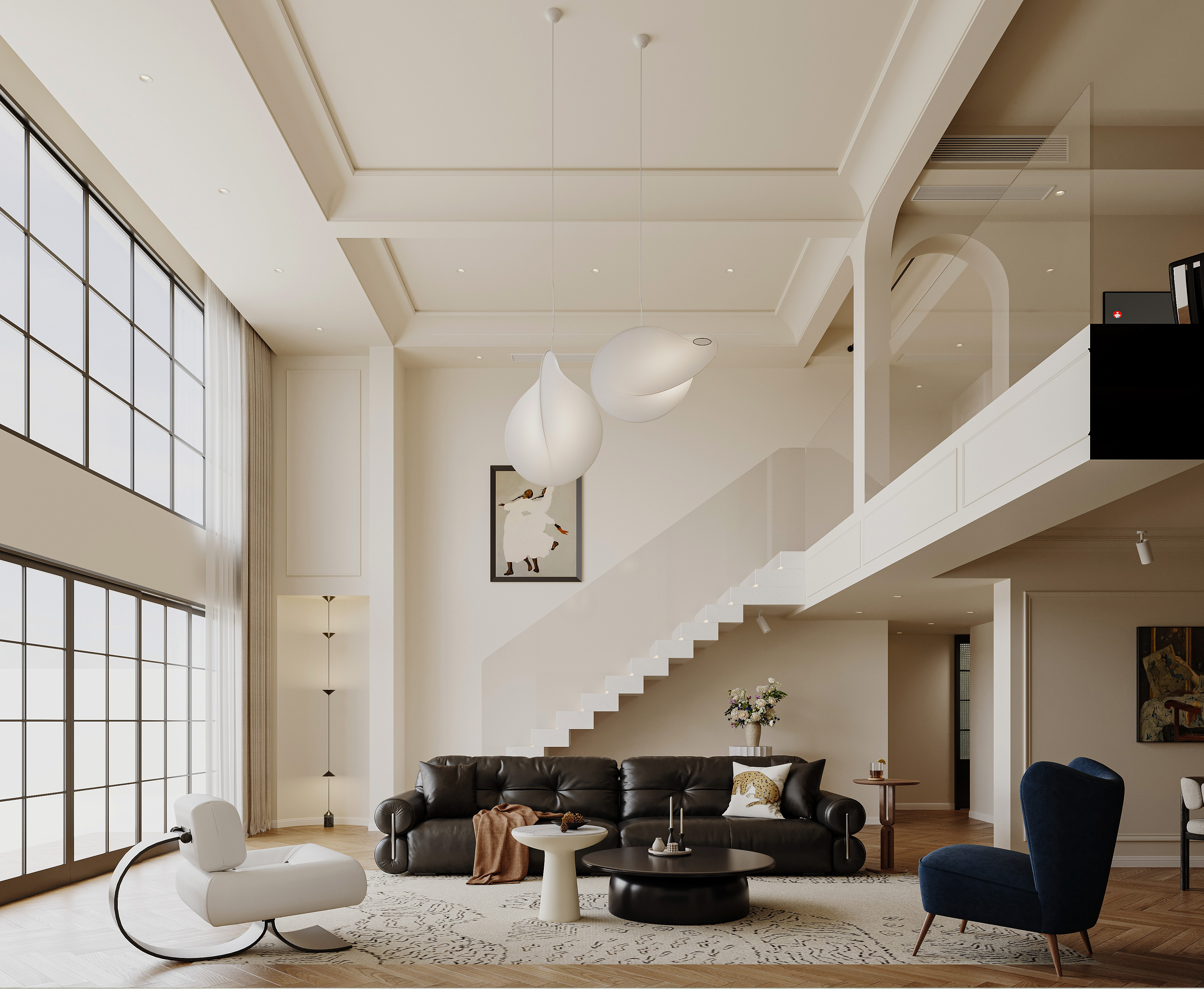 法式挑空别墅-1