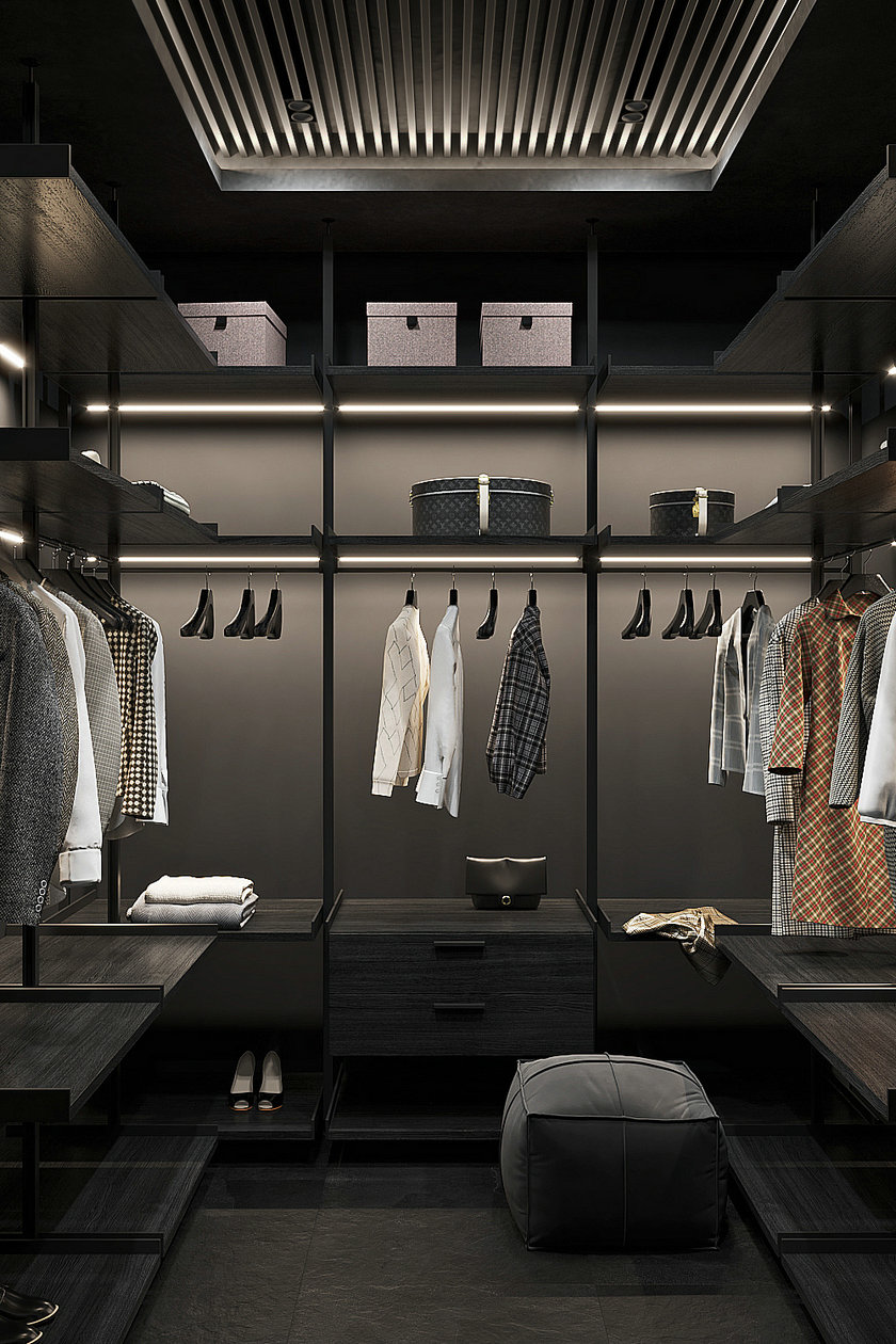 高级黑色系住宅设计-15