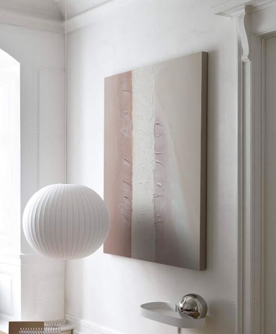  油画北欧抽象装饰画样板间客厅关挂画淡雅粉-6