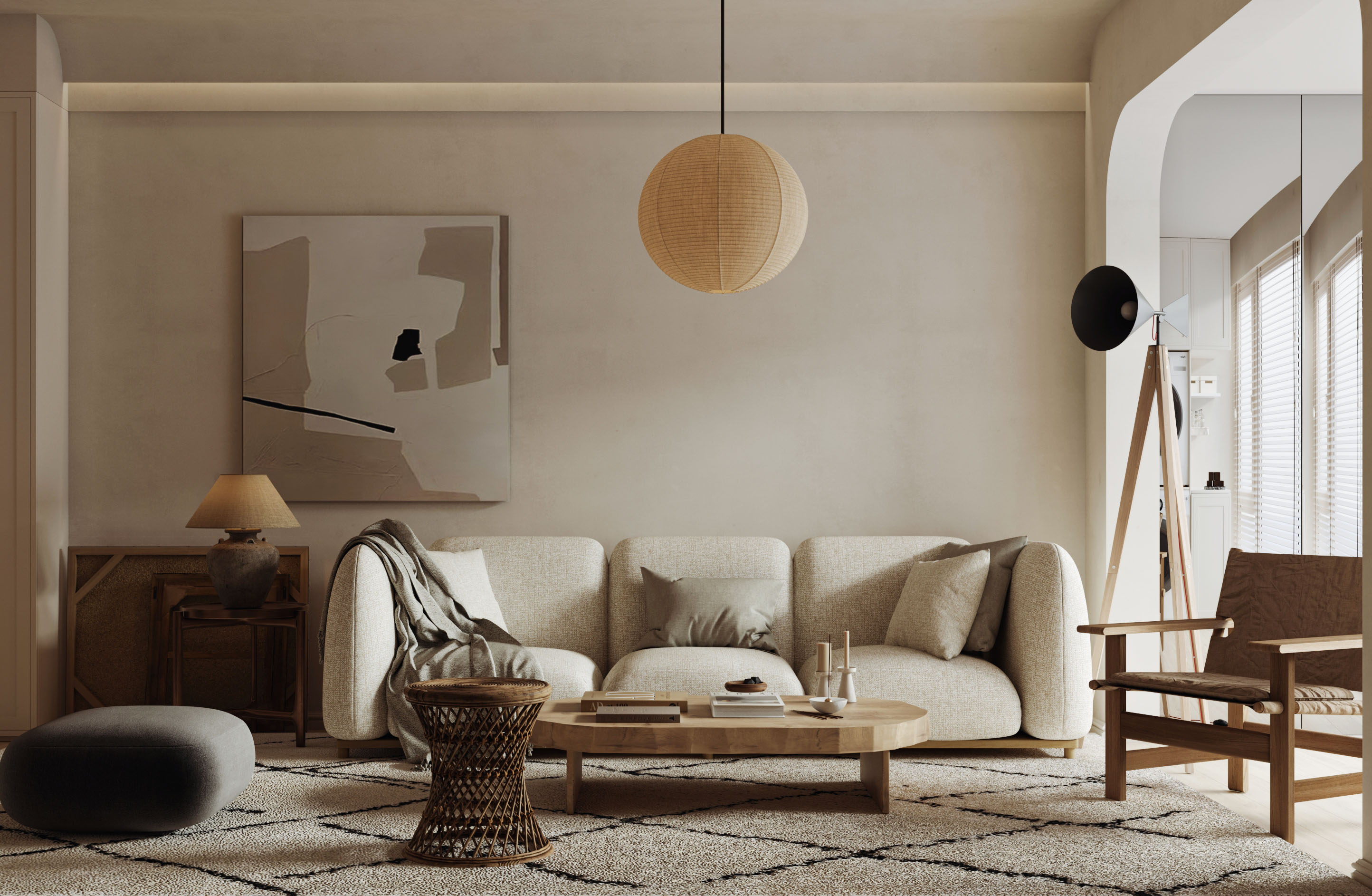 北欧原木风效果图表现-7