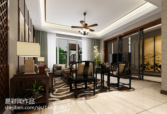 复地温莎堡中式新古典别墅装修设计丨尚层装饰-15