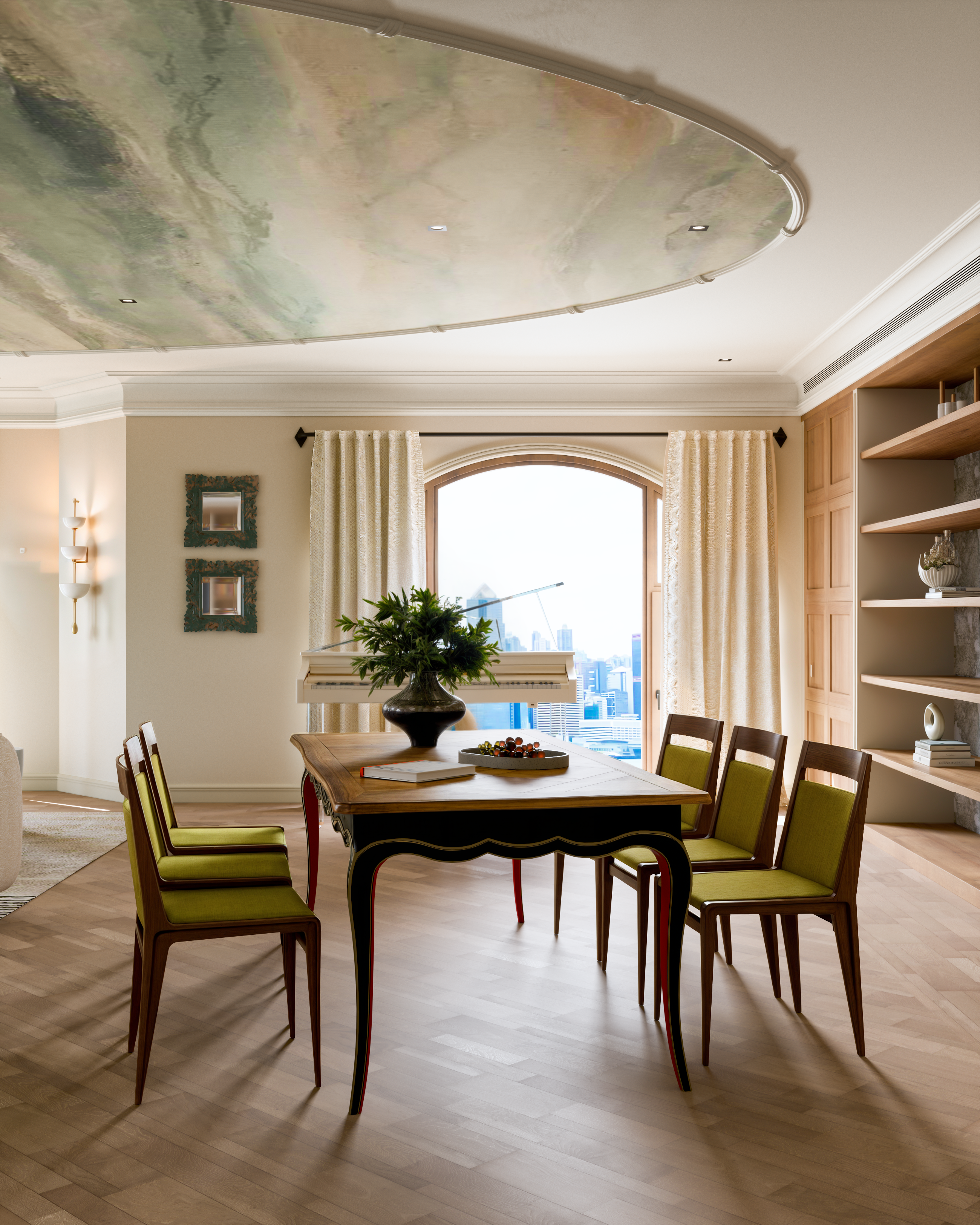 现代美式-客餐厅渲染作品！-3