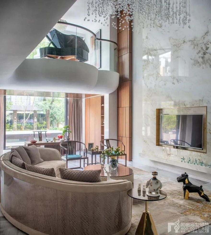 450㎡淡雅新中式别墅设计丨尚层别墅装饰-14