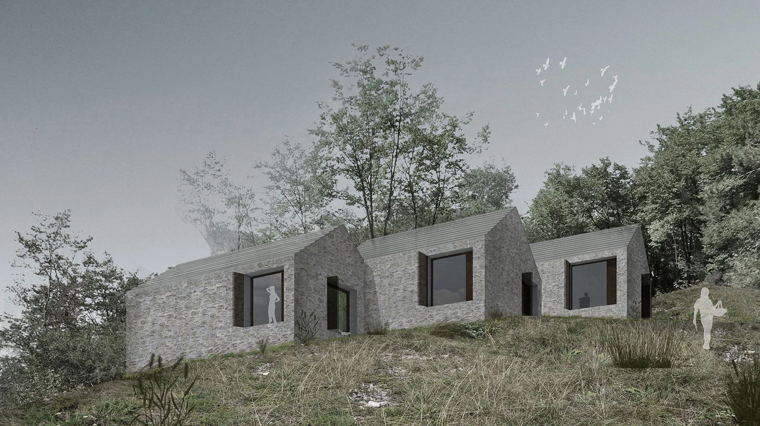 买四套房子，只需付一套的钱（从4 for 1常见促销表达逻辑推测，这里可能是房产促销话术，直译为四套房子只需付一套的钱 ） 丨斯洛文尼亚丨dekleva gregorič architects-5