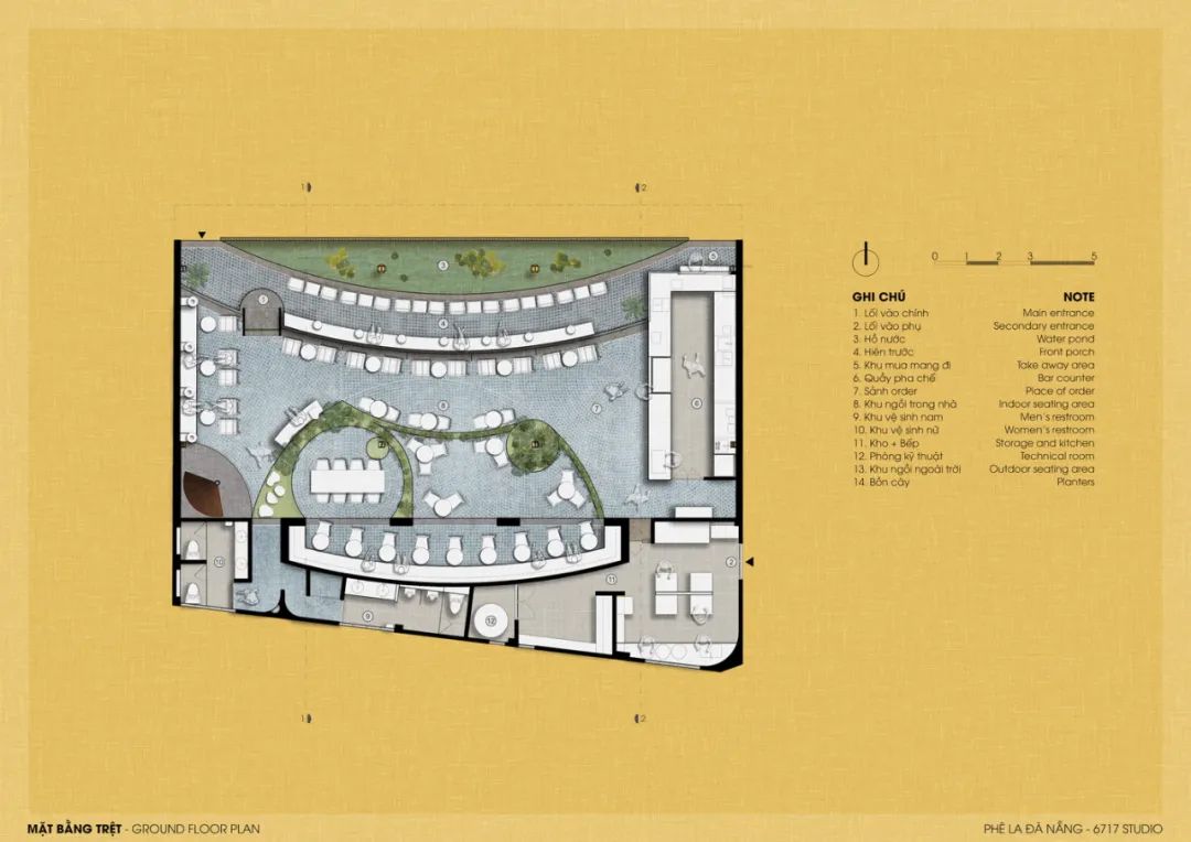 300 m²越南咖啡厅,Phe La Da Nang茶馆-7