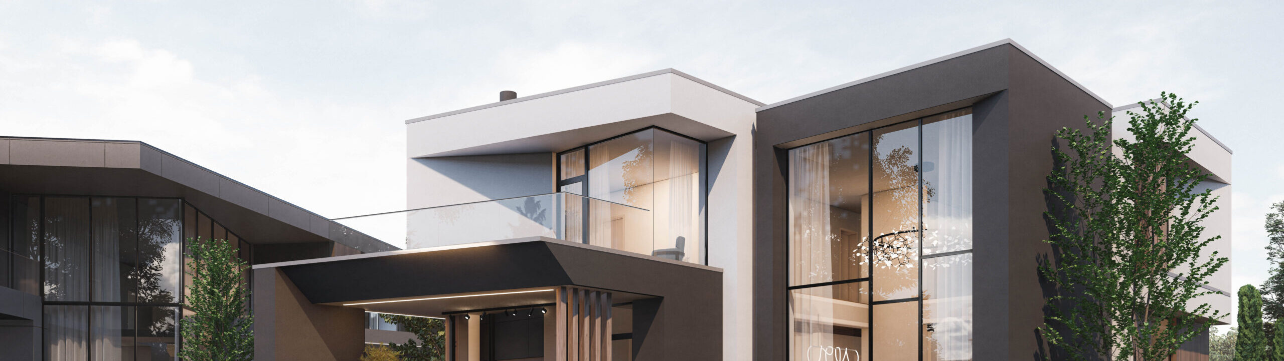 Динамичный современный коттедж 345м² — портфолио бюро ARXY-0