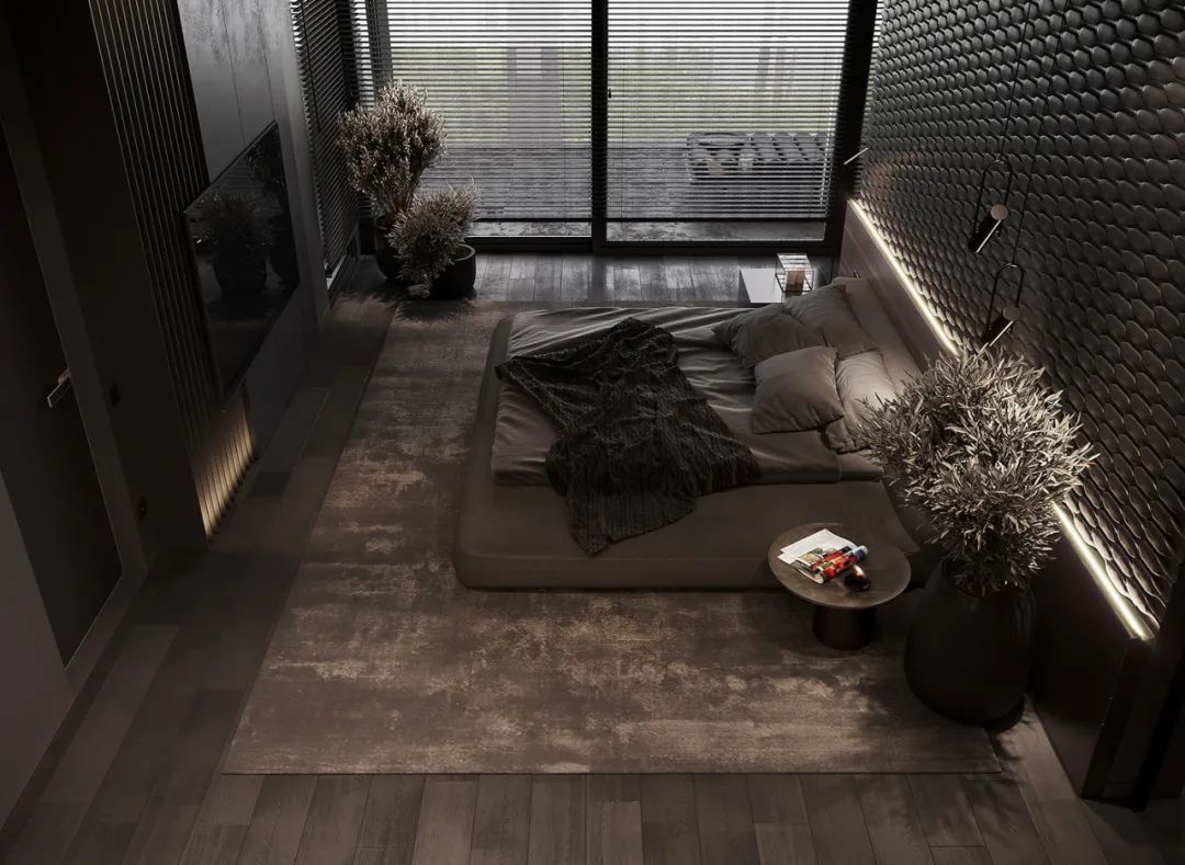 深色系卧室设计-2