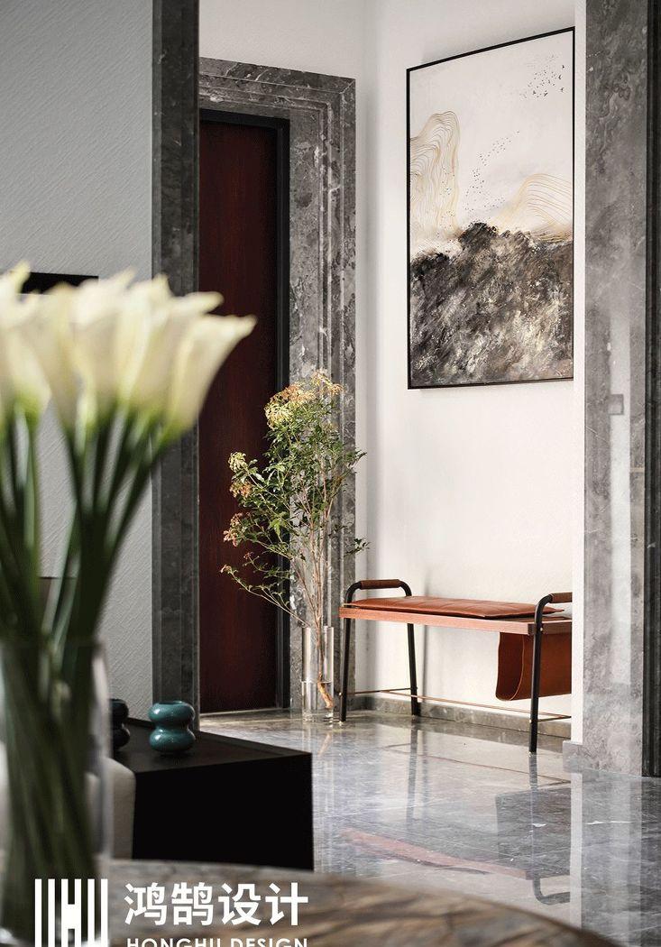 绍兴鸿鹄设计丨别墅空间,现代简约风的低奢艺术-9