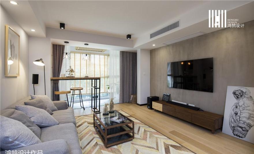 98㎡北欧风家居,原木韵味与怀旧水泥墙的完美结合-6