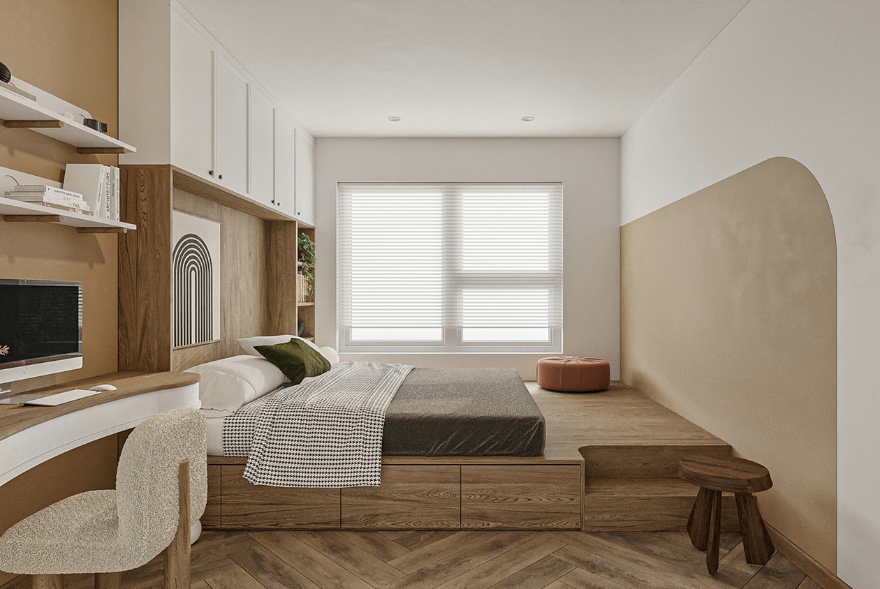 原木与白色住宅-13