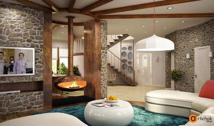 Интерьер круглого дома в эко-стиле - Art-i-chok-18