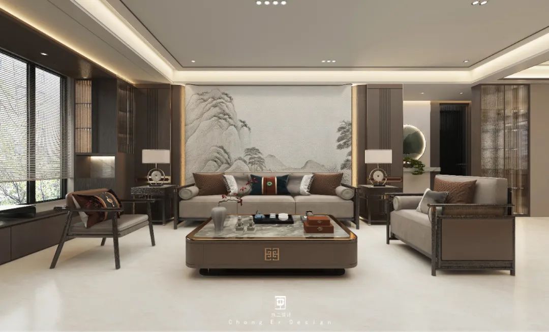 绿谷·云山墅 · 新中式风格的诗意家居设计丨中国泰安丨虫二设计-14