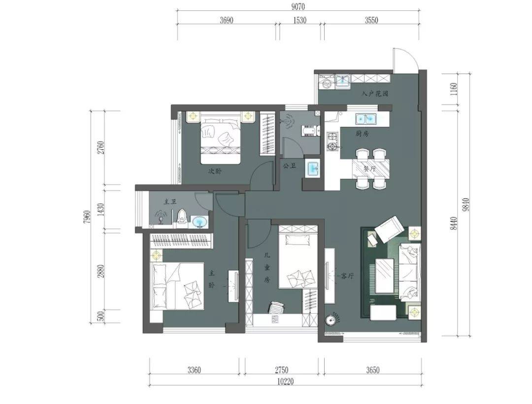柳州正和城 D 区 96㎡北欧风家居设计——时光的另一面-8