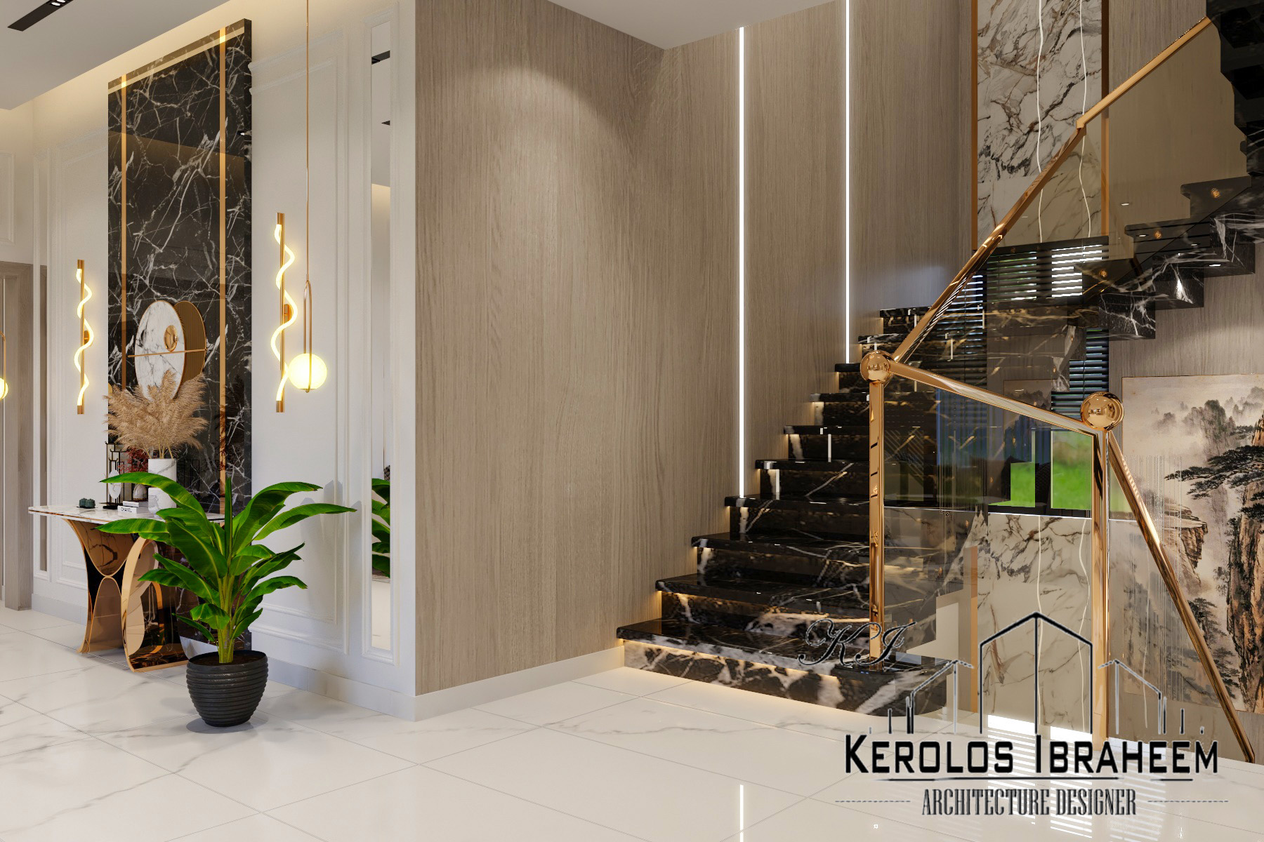 别墅二楼起居区设计丨Kerolos Ibraheem-7