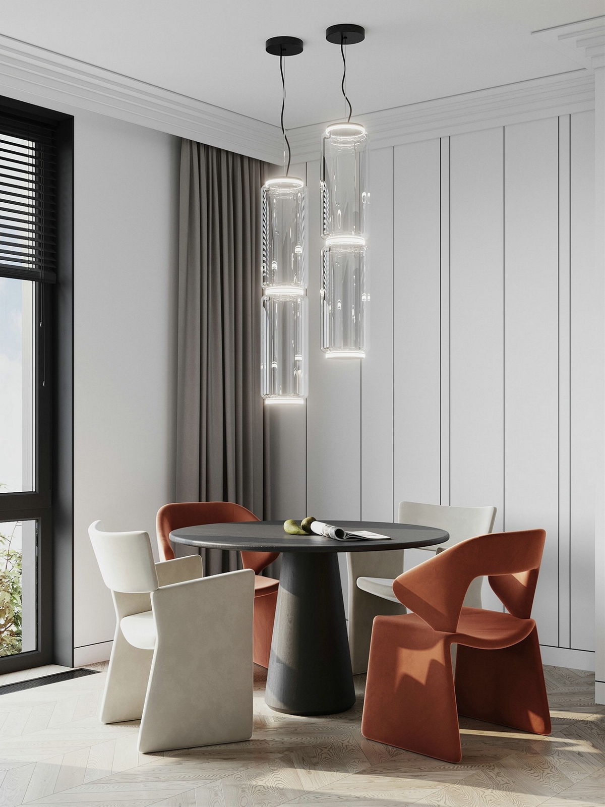 简约白与橙色结合的现代家装-4