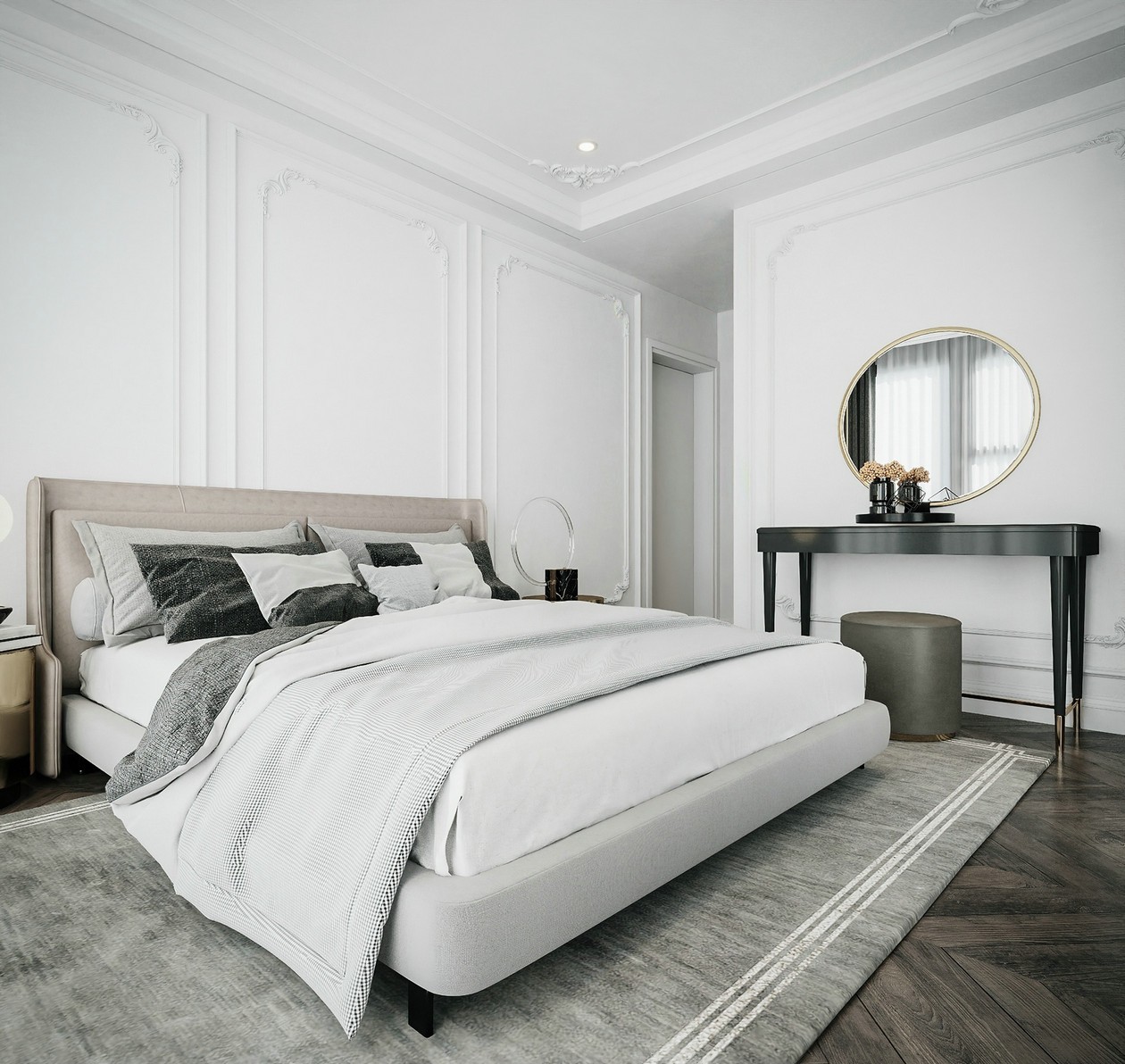 90㎡高级黑+橘色+简欧元素 质感的升华！-16