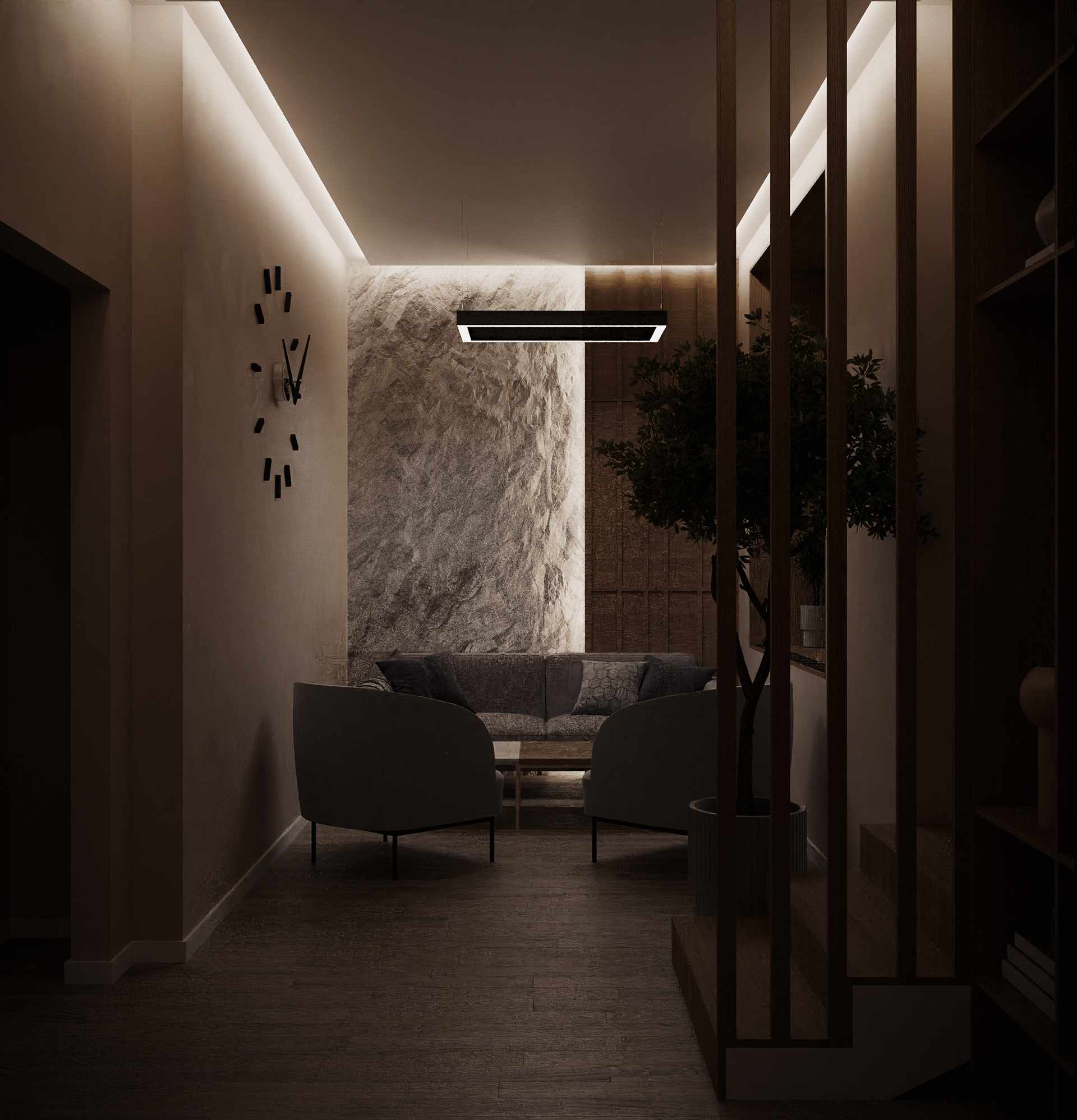 政府机构设计项目（办公室空间室内设计与3D可视化）-45