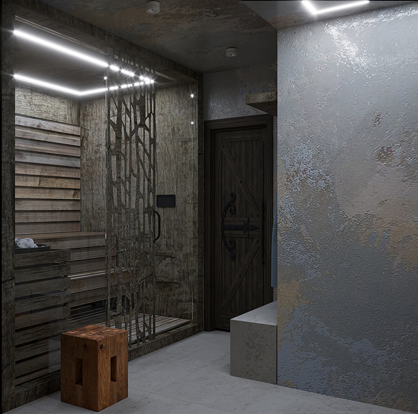 地中海风格地下室桑拿房设计-6