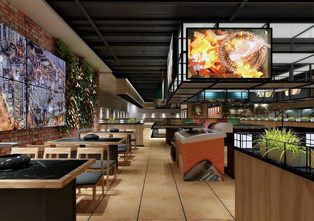 梨花炭火烤肉自助餐厅(乐宾店) | 现代风格的自助烤肉空间-52