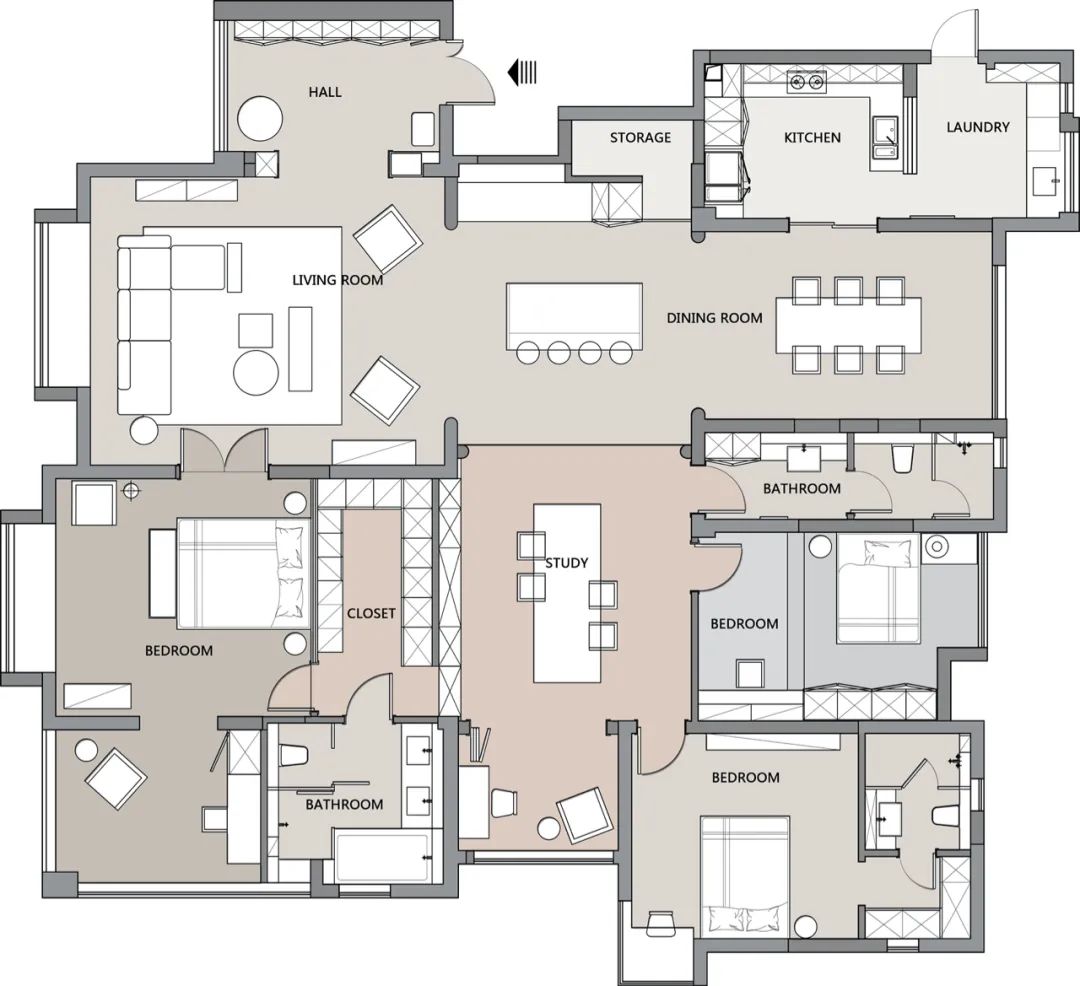 成都 261㎡极简白住宅,绿植点缀的生命力-21