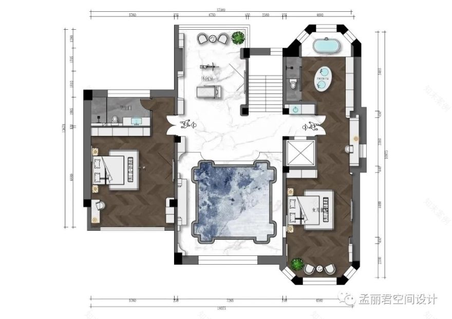 艺术新古典,翡翠世家尊贵府邸设计丨孟丽君空间设计-14