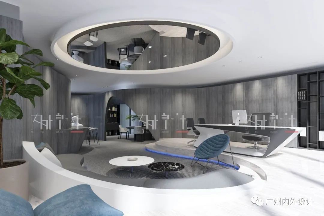 珠江新城曲线空间 | 现代简约办公室设计-54