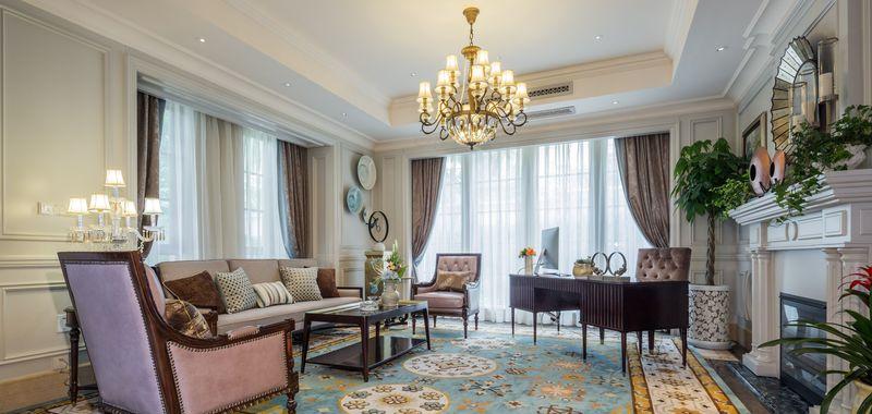 简美风格中的蓝金搭配——桃花源别墅G户型售楼处设计-21