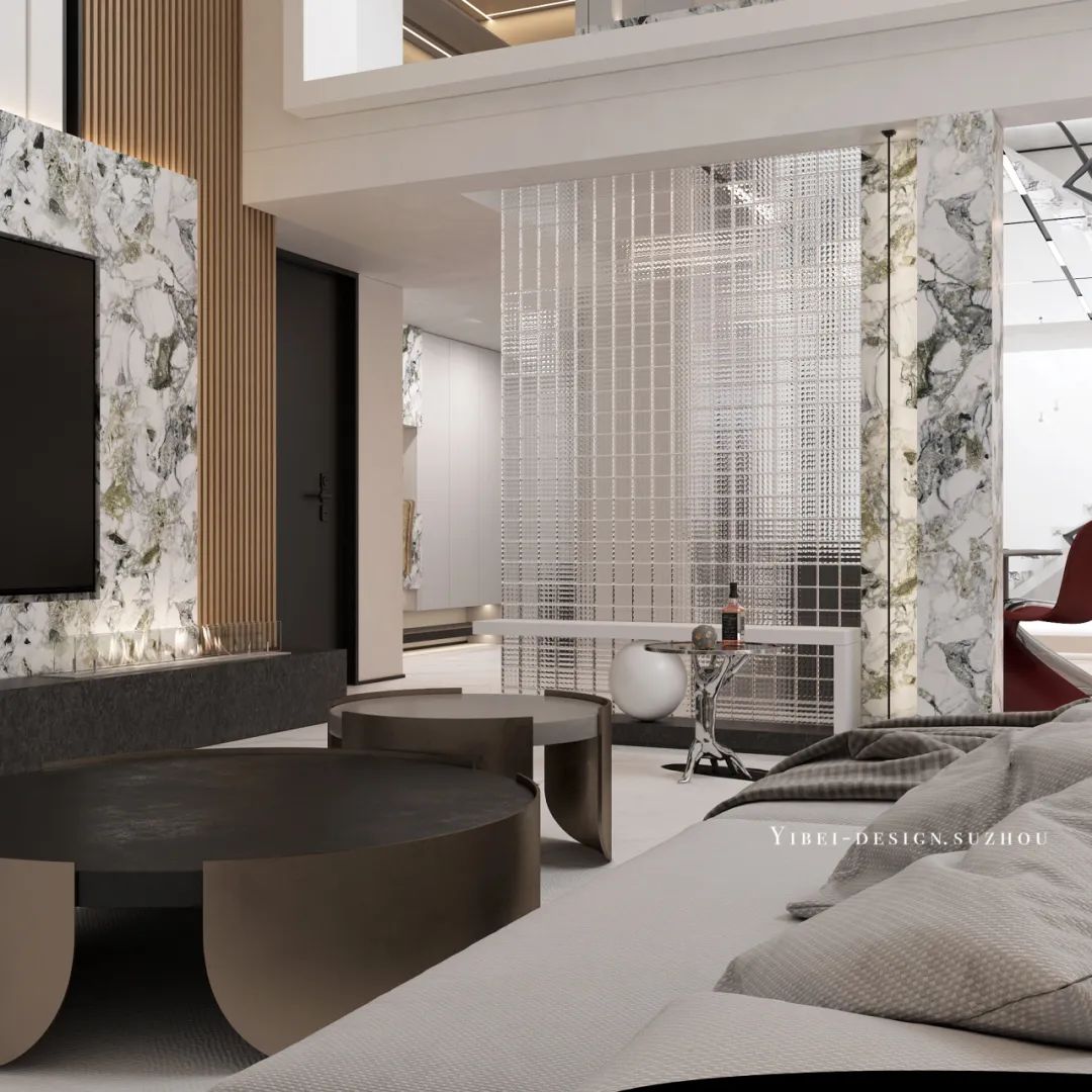 黑白奢石,打造现代都市家居之美丨中国苏州丨YIBEI DESIGN-6