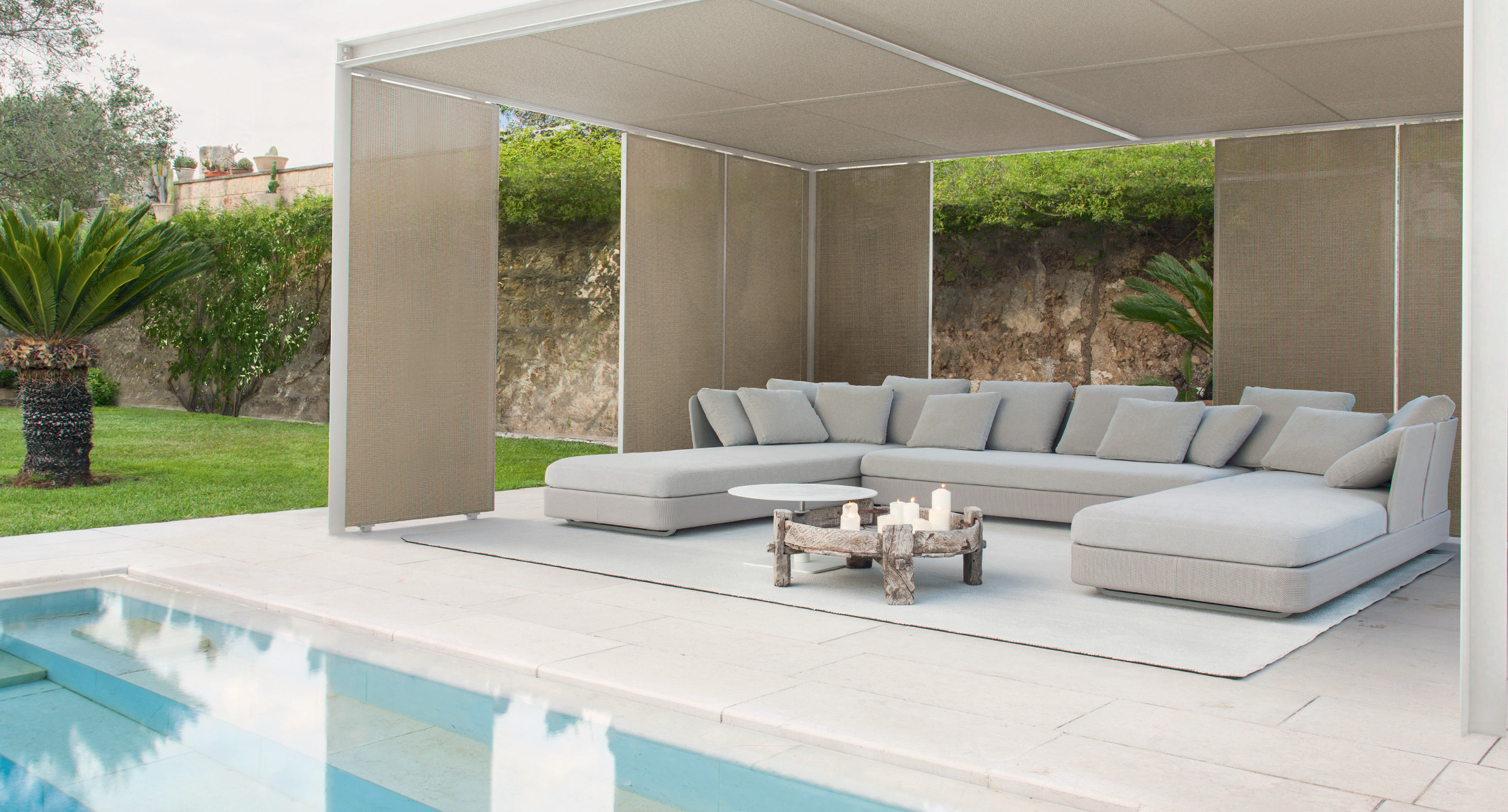 Cove, modular sofa and pouf - Paola Lenti - Outdoor-6