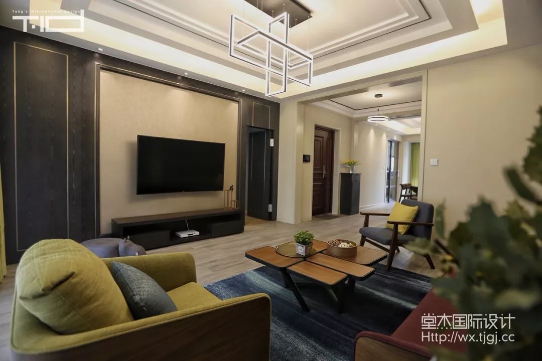 无锡现代简约家居，色彩跳跃打造舒适空间-38