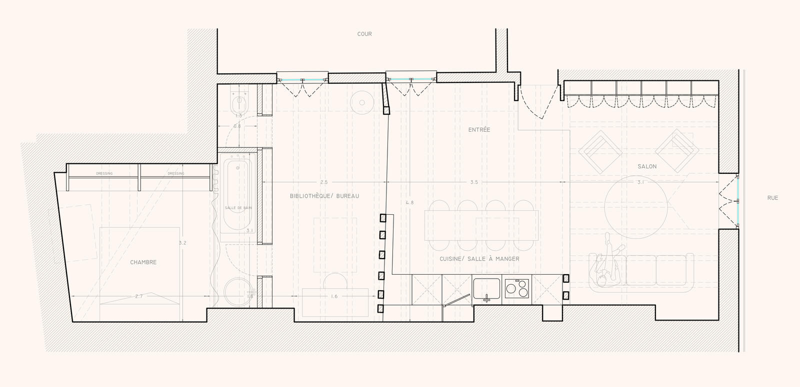 巴黎最小豪宅 | 44 平米的巧妙空间设计-23