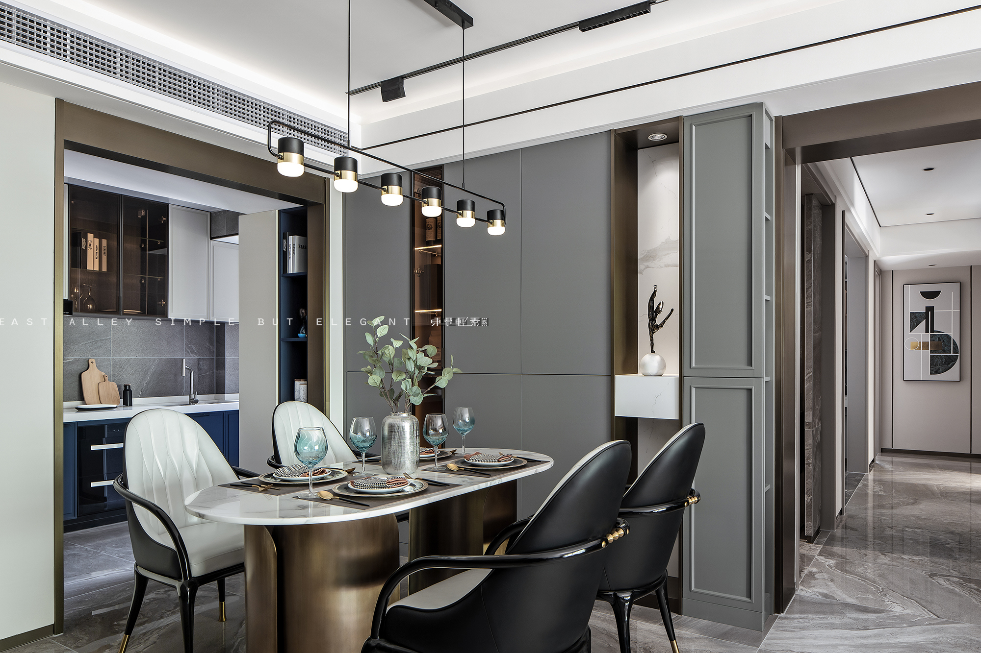 EASE 东巷轻素 |山水江南样板间：三米八深蓝-42