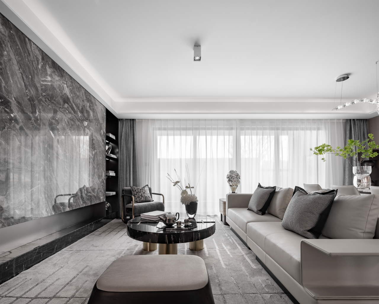 黑白灰的简约之美,璞辉设计打造现代质感住宅丨上海璞辉空间设计有限公司-10